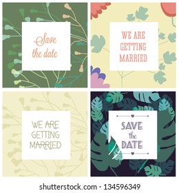 Vector illustration. Wedding invitation card. Seamless floral background can be used for wallpaper, web page background.