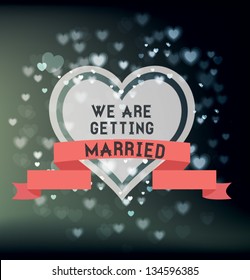 Vector illustration. Wedding invitation card. Vector love element.