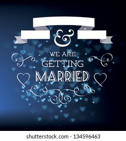 Vector illustration. Wedding invitation card. Vector love element.