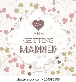 Vector illustration. Wedding invitation card. Seamless floral pattern can be used for wallpaper, web page background, pattern. Seamless floral background