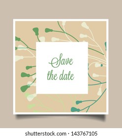 Vector illustration. Wedding invitation card. Seamless floral background can be used for wallpaper, web page background.