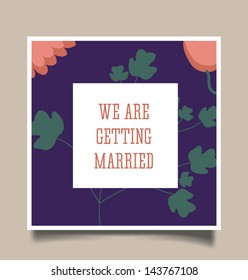 Vector illustration. Wedding invitation card. Seamless floral background can be used for wallpaper, web page background.