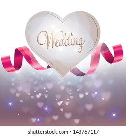 Vector illustration. Wedding invitation card. Vector love element.