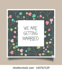 Vector illustration. Wedding invitation card. Seamless floral background can be used for wallpaper, web page background.