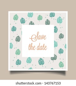 Vector illustration. Wedding invitation card. Seamless floral background can be used for wallpaper, web page background.