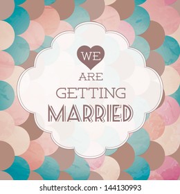 Vector illustration. Wedding invitation card. Seamless pattern can be used for wallpaper, web page background, pattern fills,surface textures...