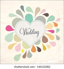Vector illustration. Wedding invitation card. Seamless pattern can be used for wallpaper, web page background, pattern fills,surface textures...