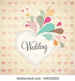 Vector illustration. Wedding invitation card. Seamless pattern can be used for wallpaper, web page background, pattern fills,surface textures...