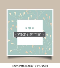 Vector illustration. Wedding invitation card. Seamless floral background can be used for wallpaper, web page background.