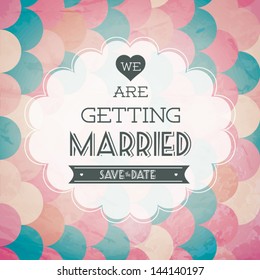 Vector illustration. Wedding invitation card. Seamless pattern can be used for wallpaper, web page background, pattern fills,surface textures...