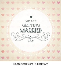 Vector illustration. Wedding invitation card. Seamless pattern can be used for wallpaper, web page background, pattern fills,surface textures...