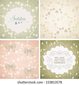 Vector illustration. Wedding invitation card. Seamless pattern can be used for wallpaper, web page background, pattern fills, surface textures...
