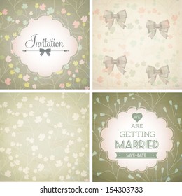 Vector illustration. Wedding invitation card. Seamless pattern can be used for wallpaper, web page background, pattern fills, surface textures...