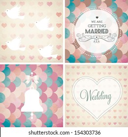 Vector illustration. Wedding invitation card. Seamless pattern can be used for wallpaper, web page background, pattern fills, surface textures...