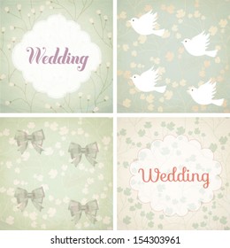 Vector illustration. Wedding invitation card. Seamless pattern can be used for wallpaper, web page background, pattern fills, surface textures...