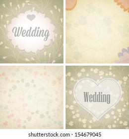 Vector illustration. Wedding invitation card. Seamless pattern can be used for wallpaper, web page background, pattern fills, surface textures...