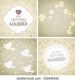 Vector illustration. Wedding invitation card. Seamless pattern can be used for wallpaper, web page background, pattern fills, surface textures...