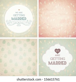 Vector illustration. Wedding invitation card. Seamless pattern can be used for wallpaper, web page background, pattern fills, surface textures...