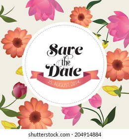 Vector illustration. Wedding invitation card. 