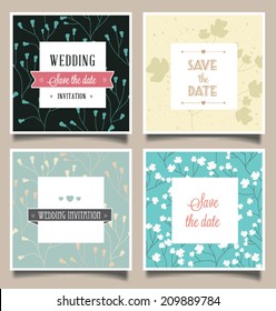 Vector illustration. Wedding invitation card. Seamless floral pattern can be used for wallpaper, web page background, pattern. Seamless floral background