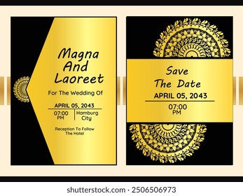 Vector illustration wedding invitation card design background Template