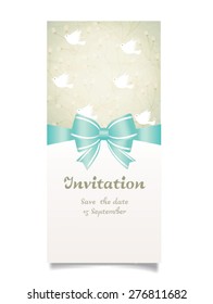 Vector illustration. Wedding invitation card.