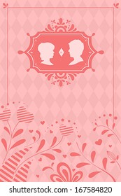 A vector illustration of wedding invitation design