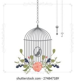 Vector illustration of a wedding invitation design also can be used for birthday cards or scrapbook decorations