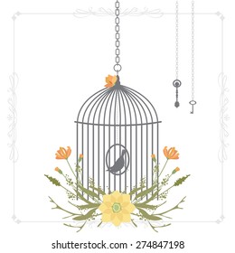 Vector illustration of a wedding invitation design also can be used for birthday cards or scrapbook decorations