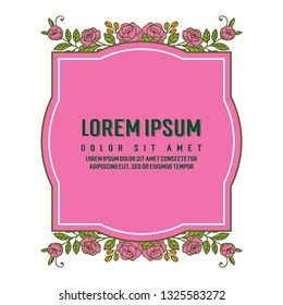 Vector illustration wedding invitation models with rose floral frame hand drawn