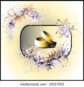 vector illustration of wedding postcard