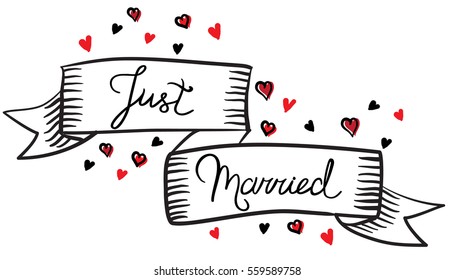 Vector illustration of a wedding ribbon