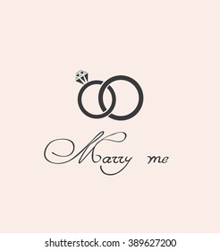 ilustración vectorial de la tarjeta de invitación de los anillos de boda
