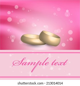 Vector illustration of Wedding rings.Pink background
