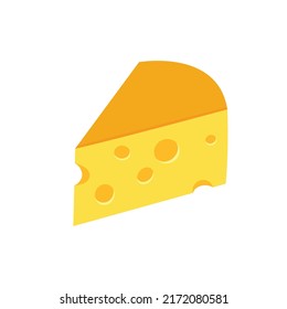 Vector illustration of a wedge of Maasdam cheese with holes. Dairy products healthy nutritious diet local produce concept