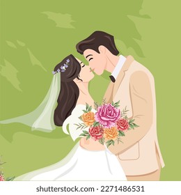 Vector Illustration of Weeding Couple