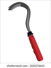 Vector Illustration Weeding Hoe isolated on white background. Carpentry hand tools.