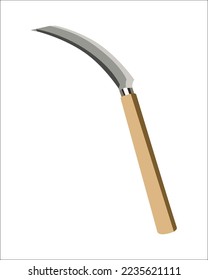 Vector Illustration Weeding Hoe isolated on white background. Carpentry hand tools.