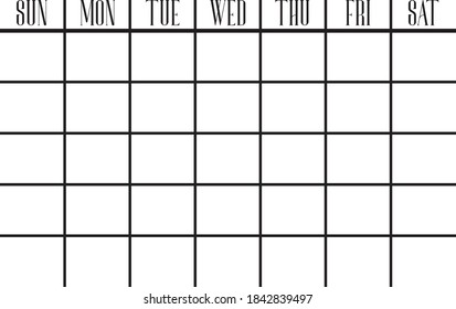 Vector illustration of the weekly calendar