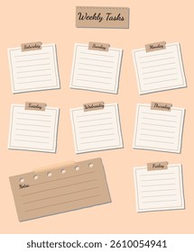 Vector illustration of a weekly to-do list notebook