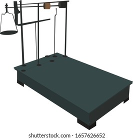 Vector Illustration of a weighing Machine, Scales for Weighing Heavy Objects, Weigh bridge