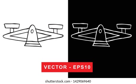 Vector Illustration of Weighing Scale or Libra. Isolated flat line and silhouette of sign, symbol, or objects for graphic design.