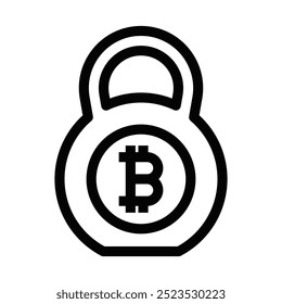Vector illustration of a weight with a Bitcoin symbol, depicting cryptocurrency investment challenges or financial burden. Editable stroke.