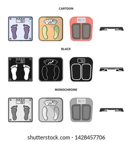 Vector illustration of weight and lab logo. Collection of weight and kitchen stock symbol for web.