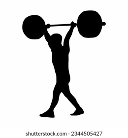 vector illustration of a weight lifter silhouette