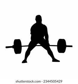 vector illustration of a weight lifter silhouette