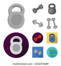 Vector illustration of weight and lifting icon. Collection of weight and exercise stock symbol for web.
