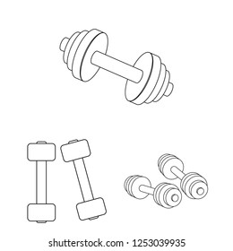 Vector illustration of weight and lifting sign. Collection of weight and exercise stock vector illustration.