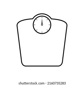 Vector illustration of weight scale icon on white background.