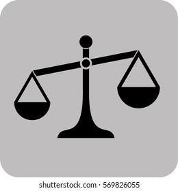 Vector Illustration of Weight Scale Icon in Black
